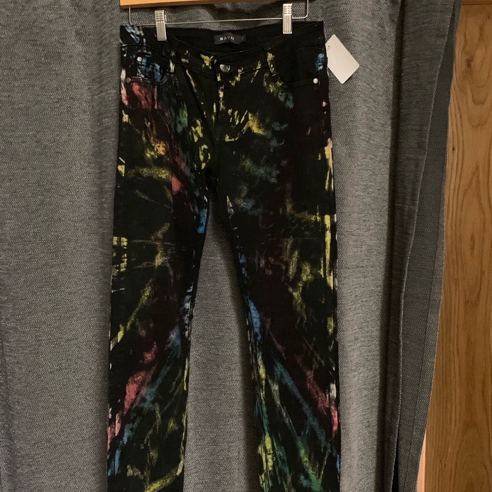 Black splatter paint jeans
